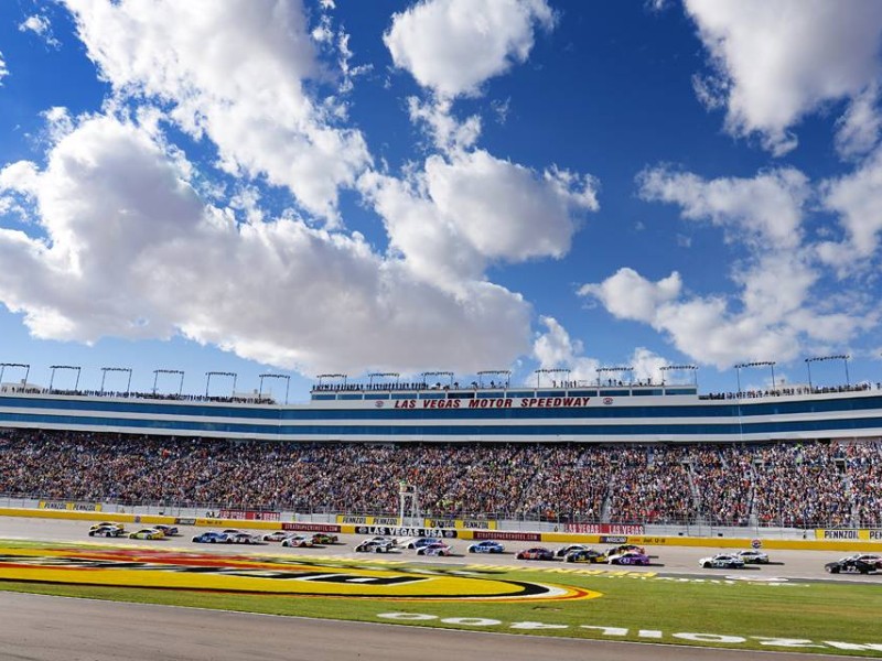 Race cars at Las Vegas Motor Speedway