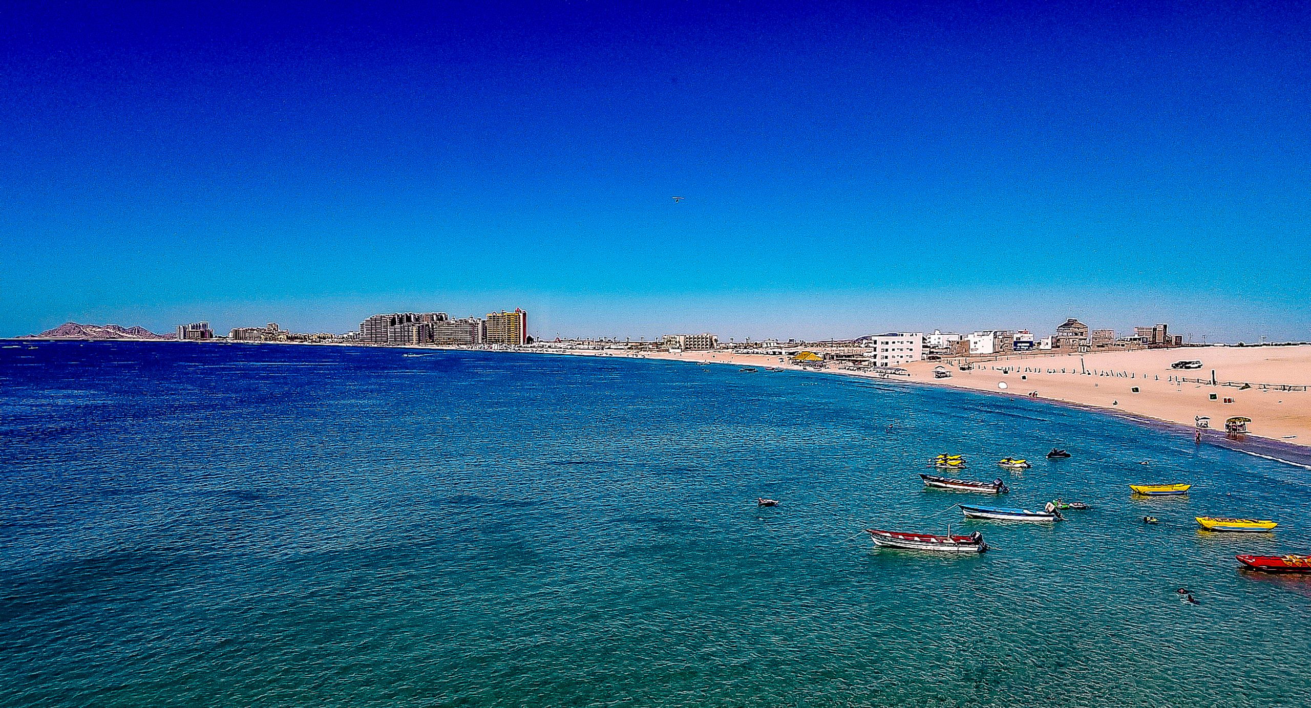 High tide on a sandy Beach in Puerto Penasco, Sonora, Mexico