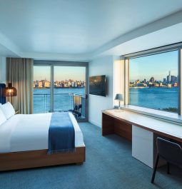 guest room with city views