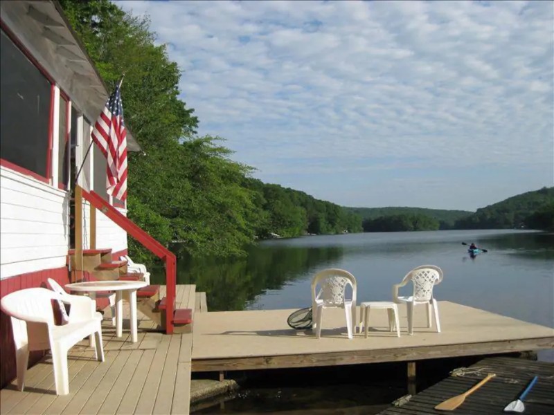 Water view at Quiet & Cozy Lake Cottage, 10 minutes to Mystic