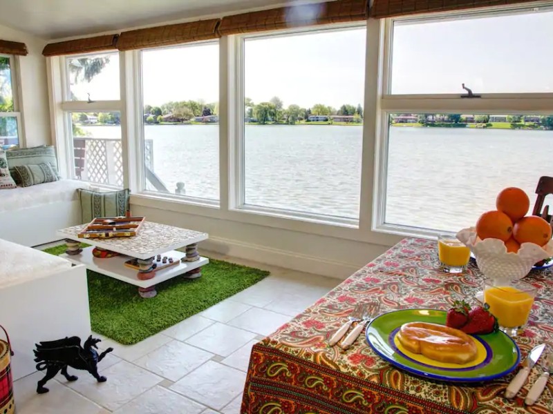 View from Cottage with Hot Tub by Lake, Waterford Township