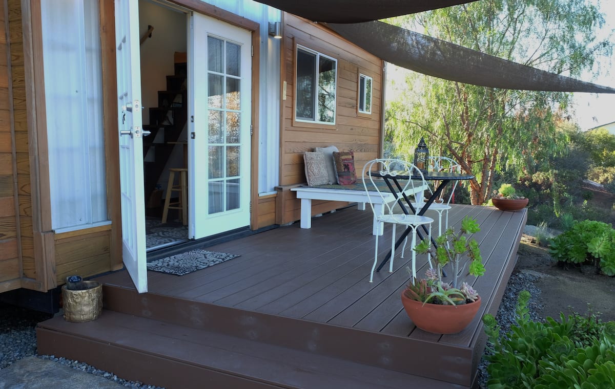Porch at Tiny House Cottage in San Diego Countryside